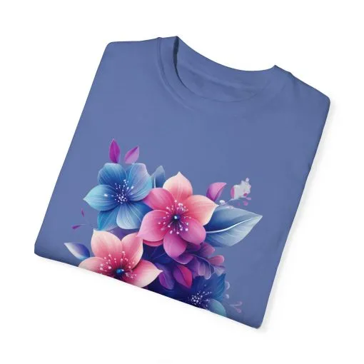 Floral Vibe Unisex Garment-Dyed T-Shirt | Comfortable, Stylish Tee for Nature Lovers - Image 14