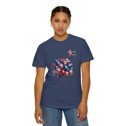 Patriotic Balloon T-Shirt | Unisex Garment-Dyed Tee for Independence Day Celebrations - Image 16