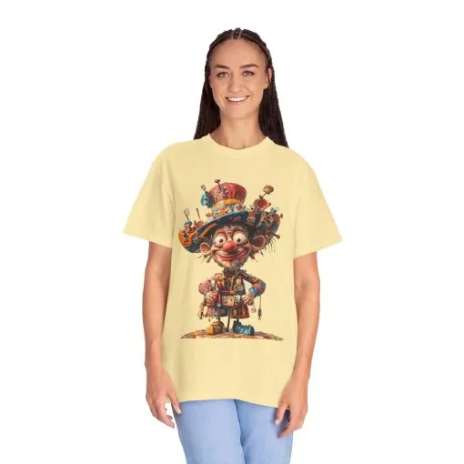 Whimsical Artist Unisex Garment-Dyed T-Shirt - Colorful Character Design - Image 4