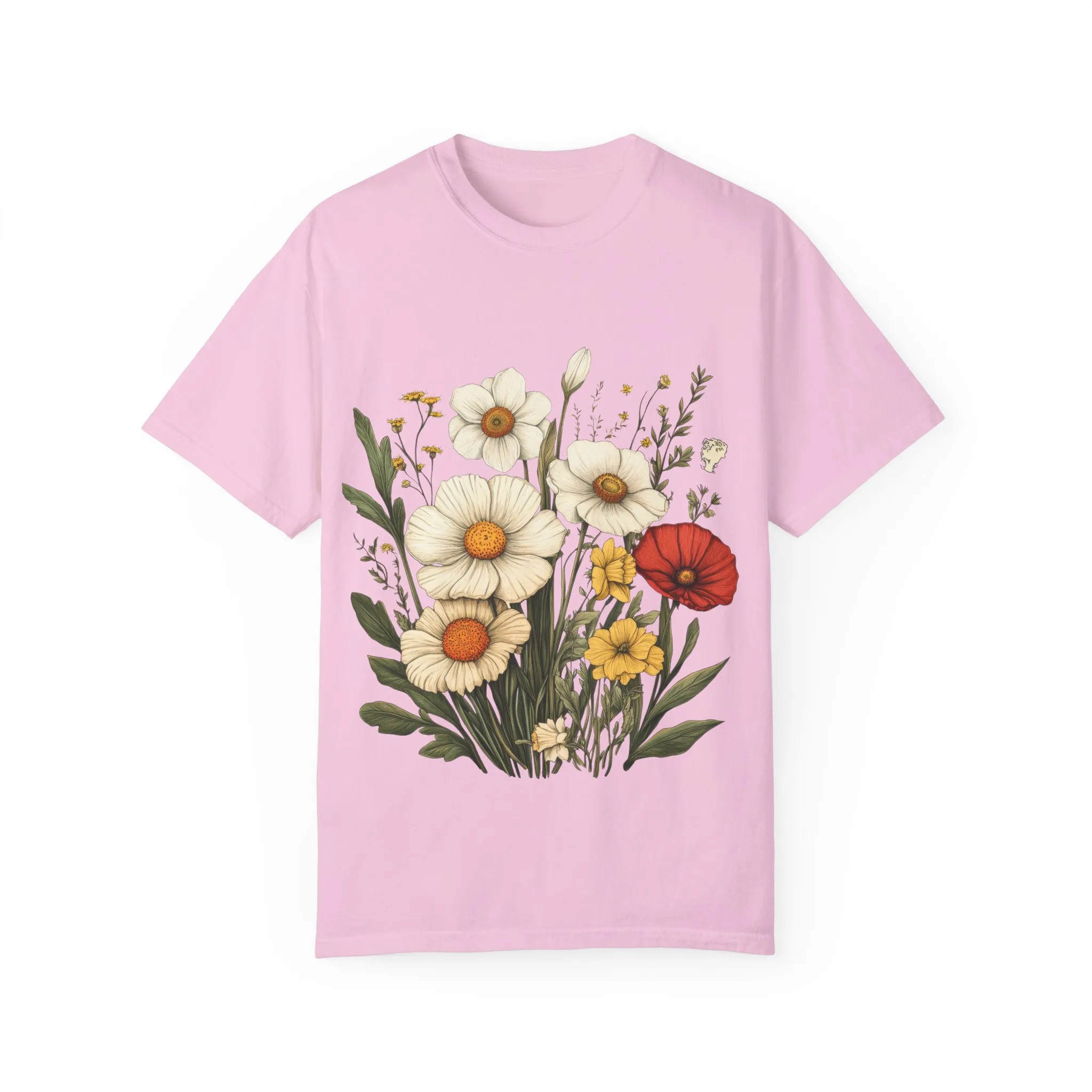 Floral Garden Unisex T-Shirt - Vintage Style Flower Design - Image 41