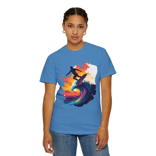 Surfing Sunset Unisex Garment-Dyed T-Shirt - Image 36