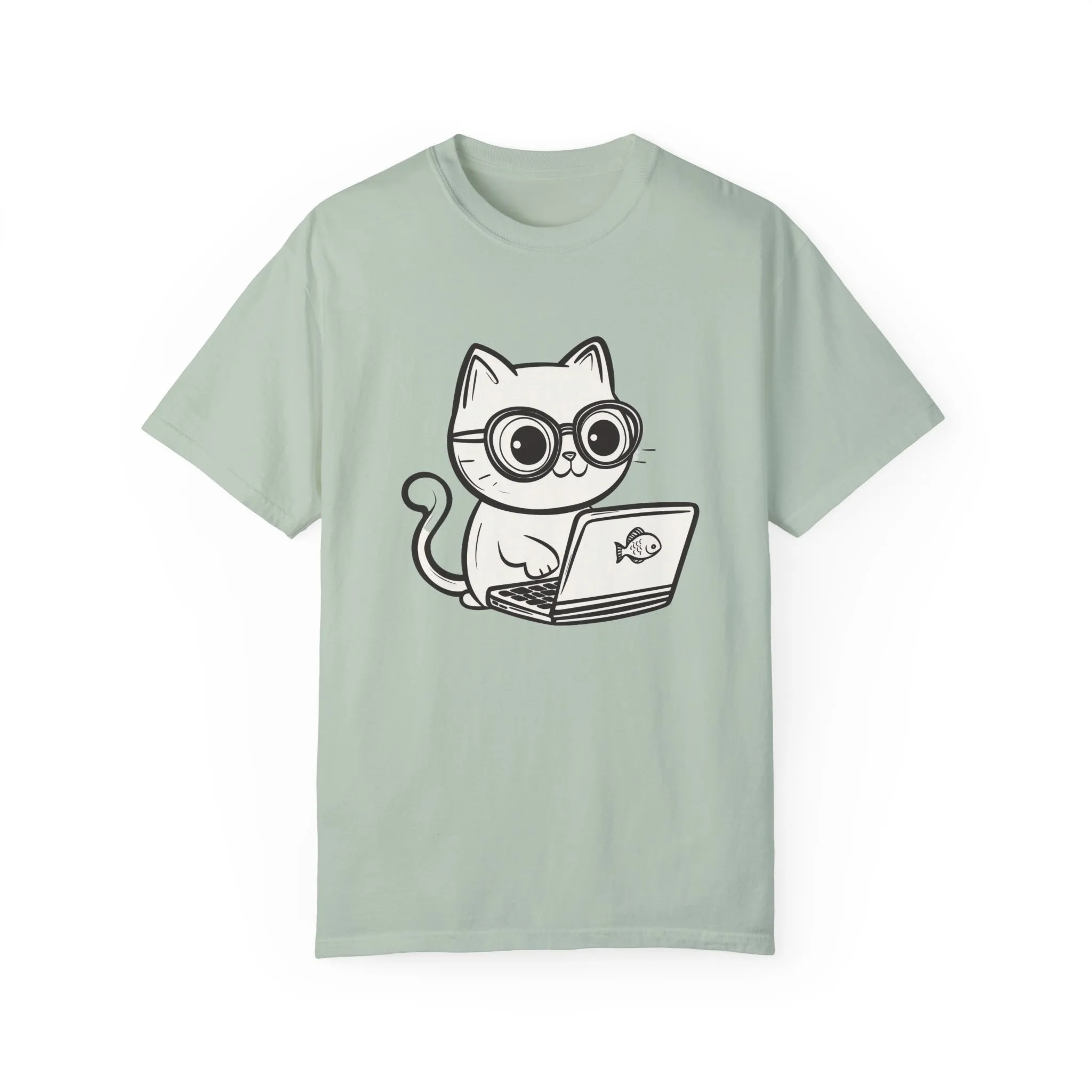Cute Cat Gamer Unisex Garment-Dyed T-Shirt - Image 13