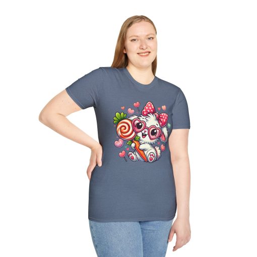 Cute Bunny Love Unisex Softstyle T-Shirt - Perfect for Valentine's Day and Spring Celebrations - Image 49