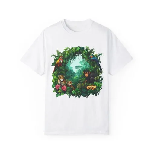 Tropical Jungle Animal T-Shirt | Unisex Garment-Dyed Tee for Nature Lovers