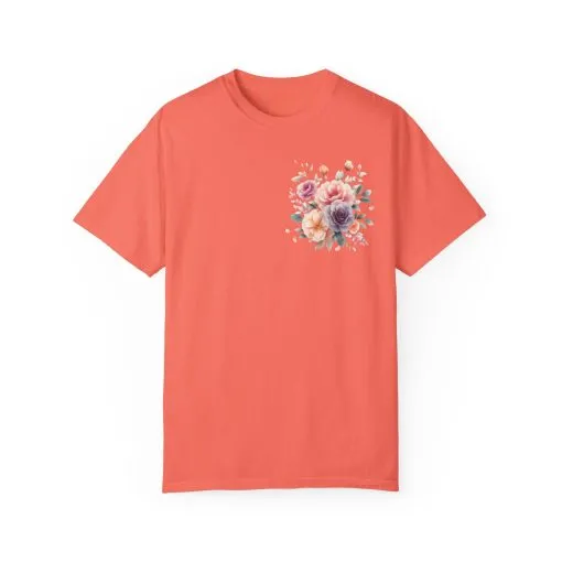Floral Unisex Garment-Dyed T-shirt - Soft Summer Vibes - Image 5
