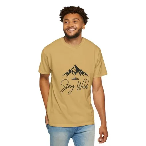 Stay Wild Unisex Garment-Dyed T-Shirt - Adventure & Nature Inspired - Image 12