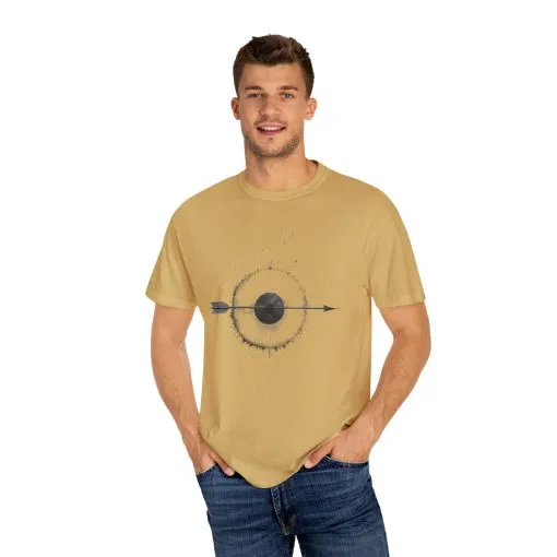 Unisex Garment-Dyed T-shirt with Unique Arrow and Target Design - Perfect for Casual Wear and Gifts - Image 24