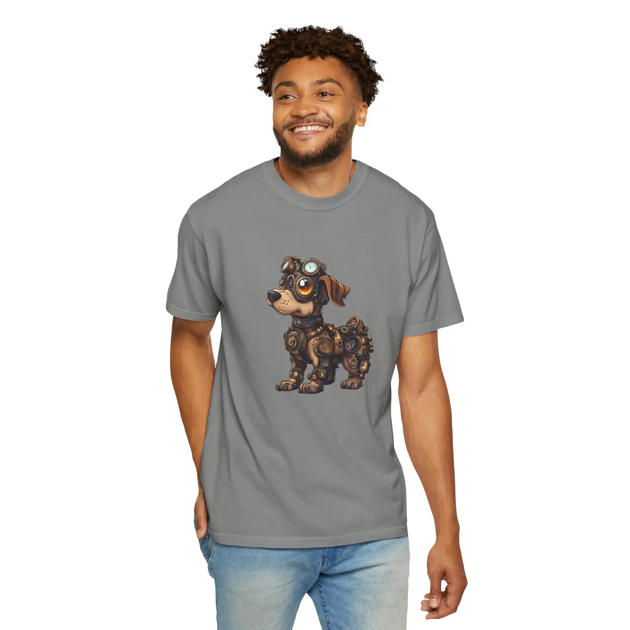 Steampunk Dog T-Shirt | Unisex Garment-Dyed Tee for Animal Lovers - Image 32