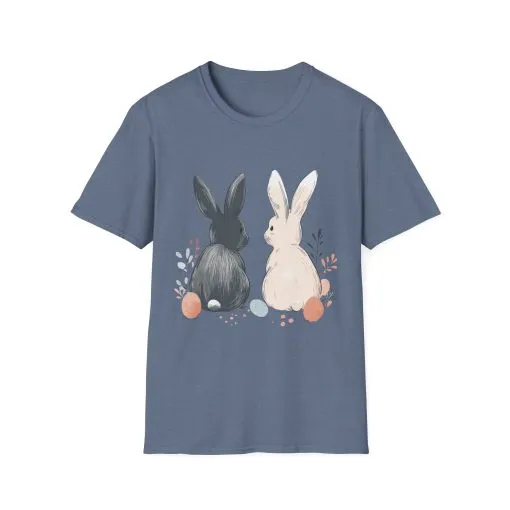 Cute Bunny Love Unisex Softstyle T-Shirt for Easter Celebrations - Image 41