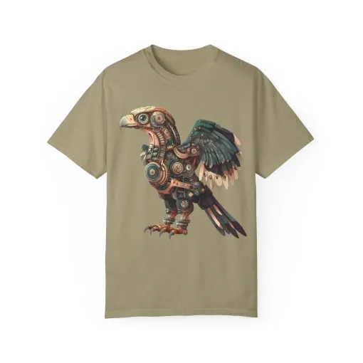 Steampunk Mechanical Bird Unisex Garment-Dyed T-Shirt - Image 17