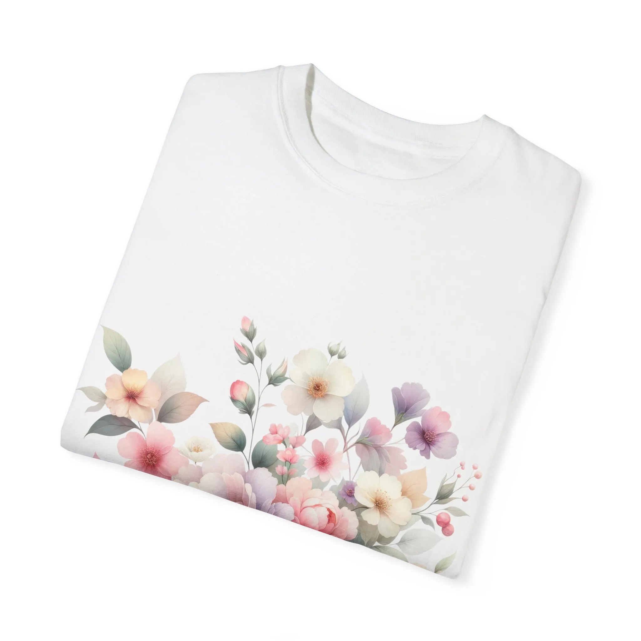 Floral Bliss Women's Garment-Dyed T-Shirt – Perfect for Spring Celebrations and Everyday Wear - Image 6