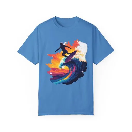 Surfing Sunset Unisex Garment-Dyed T-Shirt - Image 33