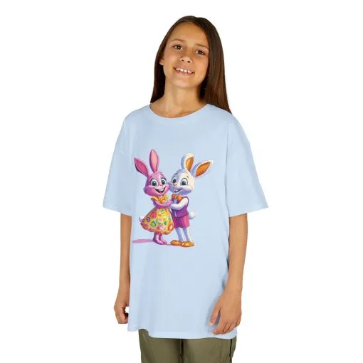Cute Bunny Love Kids Heavy Cotton Tee - Adorable Cartoon Design for Spring Celebrations - Image 15
