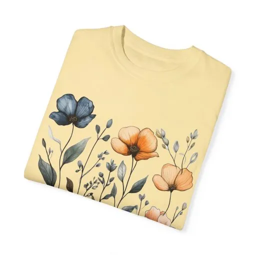 Floral Garden Unisex Garment-Dyed T-Shirt - Eco-Friendly Spring Wear - Image 10