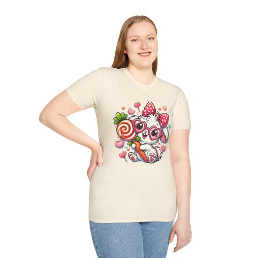 Cute Bunny Love Unisex Softstyle T-Shirt - Perfect for Valentine's Day and Spring Celebrations - Image 29