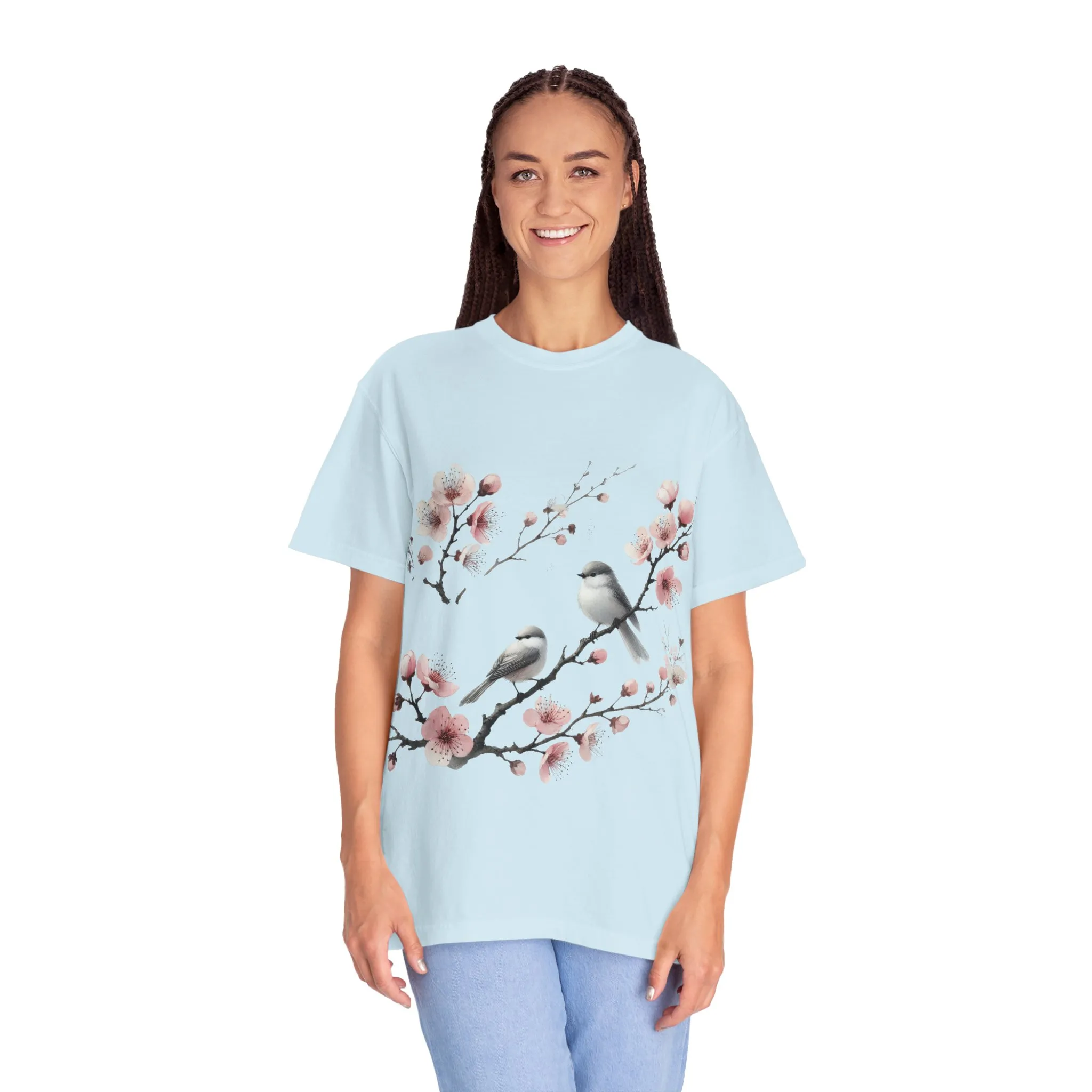 Spring Blossom Unisex T-Shirt - Floral Bird Design - Image 23
