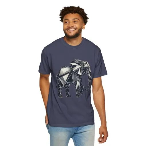 Geometric Elephant Unisex Garment-Dyed T-Shirt - Image 24