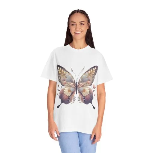 Butterfly Wings Unisex Garment-Dyed T-Shirt - Nature-Inspired Design - Image 7