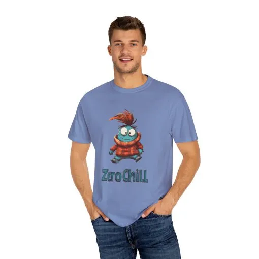 Unisex Garment-Dyed T-Shirt - 'Zero Chill' Fun Character Design - Image 23
