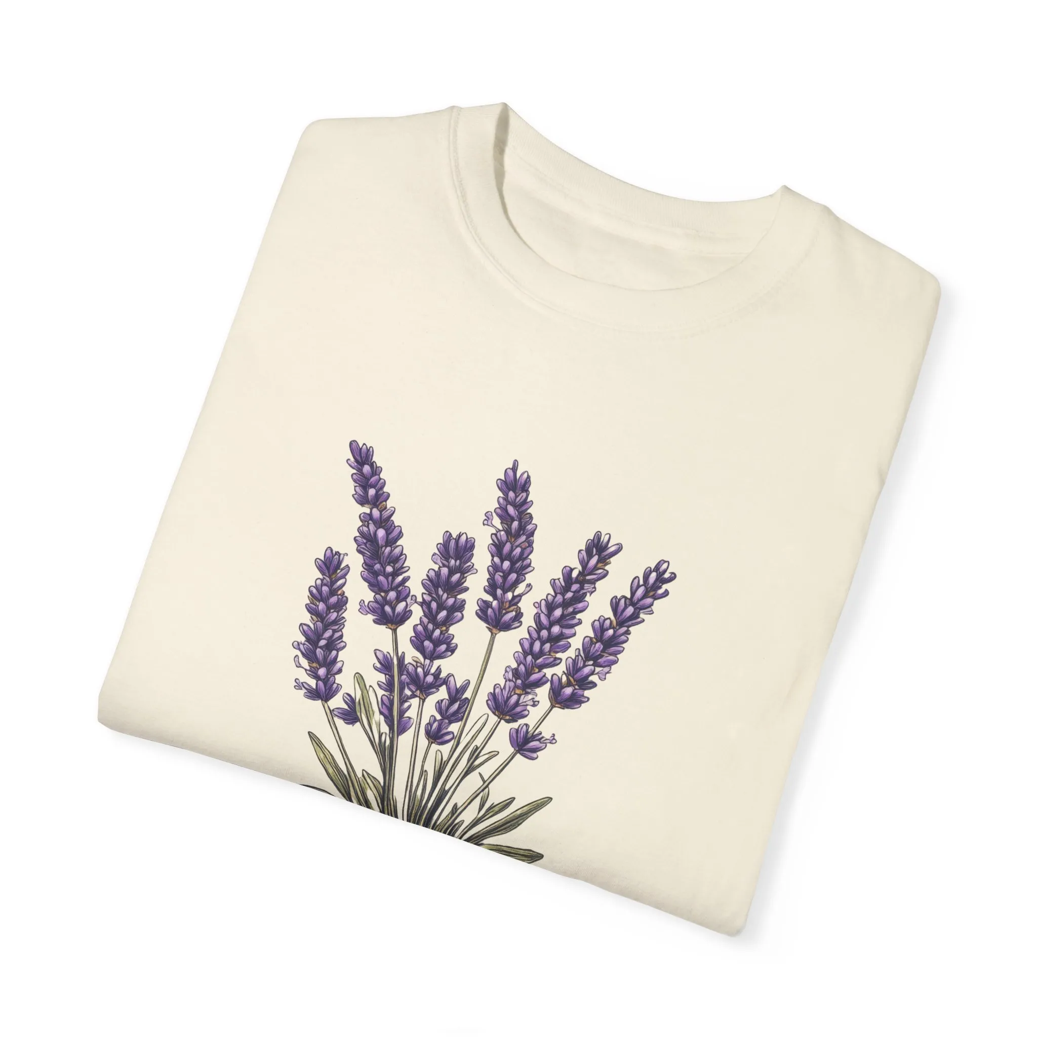 Lavender Bouquet Unisex Garment-Dyed T-Shirt - Nature-Inspired Tee for Relaxation and Everyday Comfort - Image 6