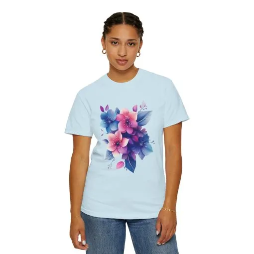 Floral Vibe Unisex Garment-Dyed T-Shirt | Comfortable, Stylish Tee for Nature Lovers - Image 11