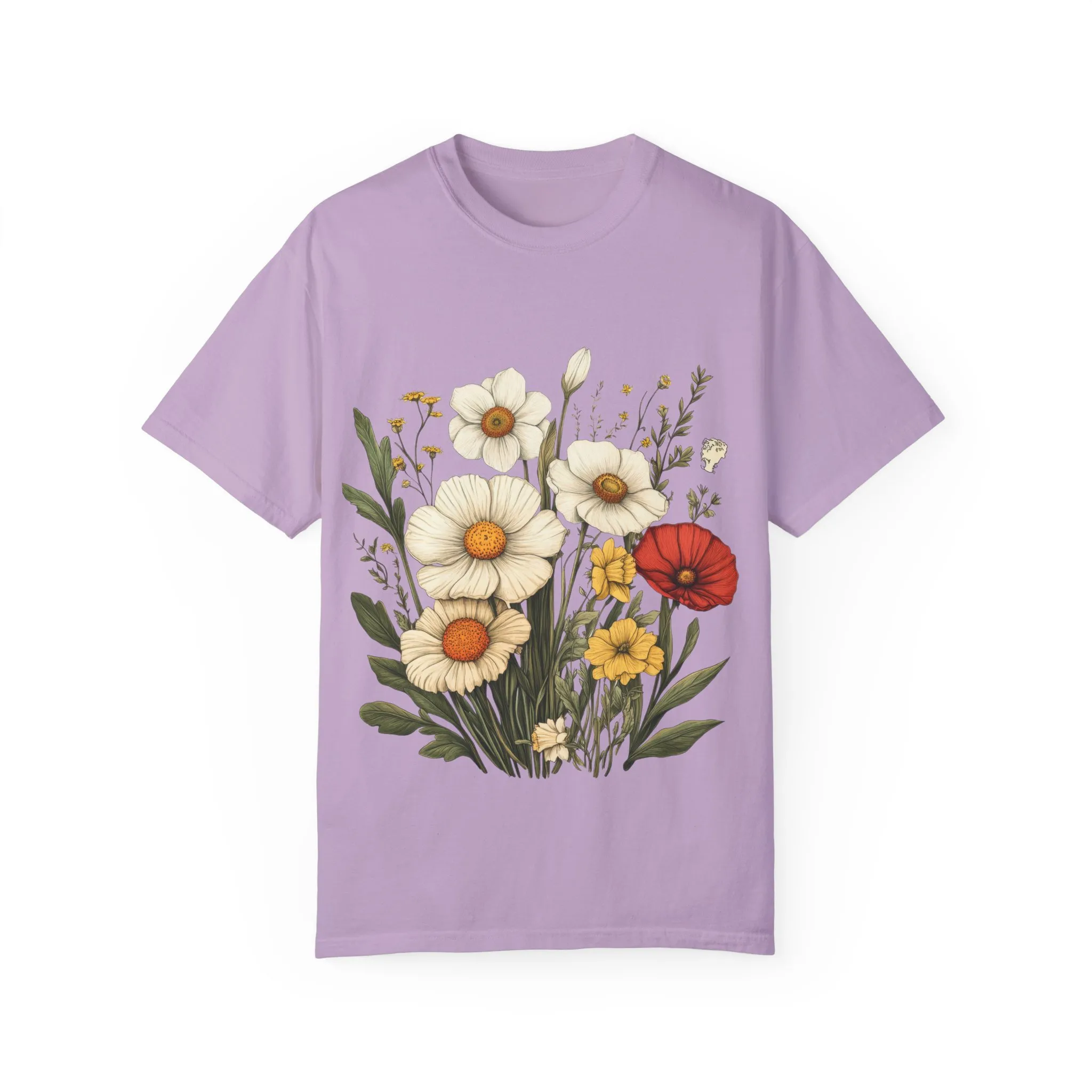Floral Garden Unisex T-Shirt - Vintage Style Flower Design - Image 37