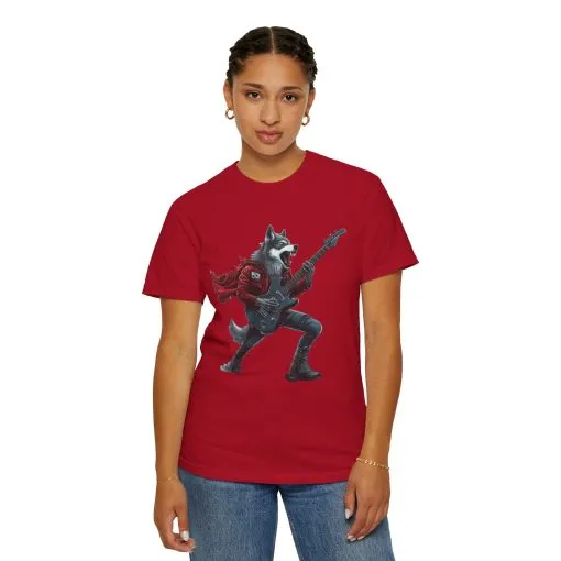 Rockin' Wolf Unisex Garment-Dyed T-Shirt - Perfect for Music Lovers - Image 24