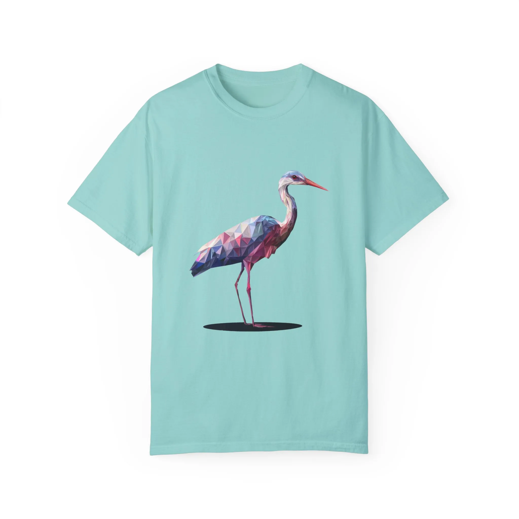 Geo Crane Unisex Garment-Dyed T-Shirt – Stylish Bird Graphic Tee for Nature Lovers - Image 11