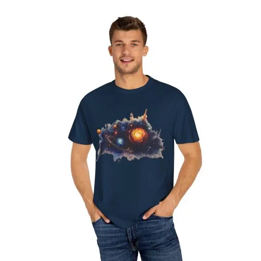 Cosmic Adventure Unisex Garment-Dyed T-Shirt - Space-Themed Graphic Tee - Image 27