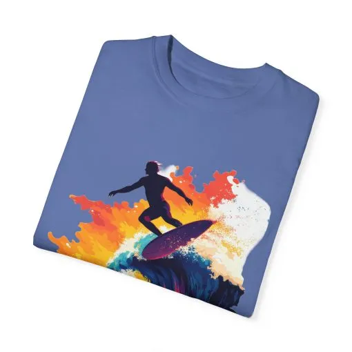 Surfing Sunset Unisex Garment-Dyed T-Shirt - Image 26