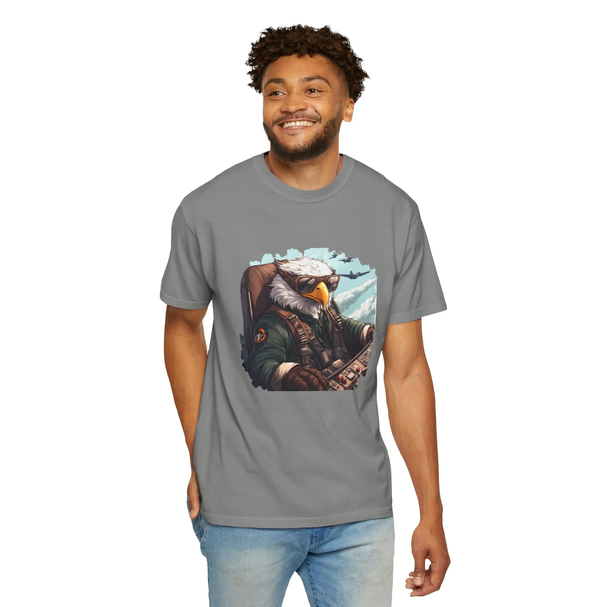 Pilot Eagle Unisex Garment-Dyed T-Shirt - Adventure Apparel for Aviation Enthusiasts - Image 28