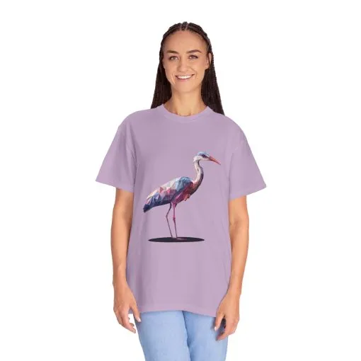 Geo Crane Unisex Garment-Dyed T-Shirt – Stylish Bird Graphic Tee for Nature Lovers - Image 53