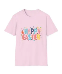 Happy Easter Unisex Softstyle T-Shirt - Vibrant Seasonal Tee for Spring Celebrations