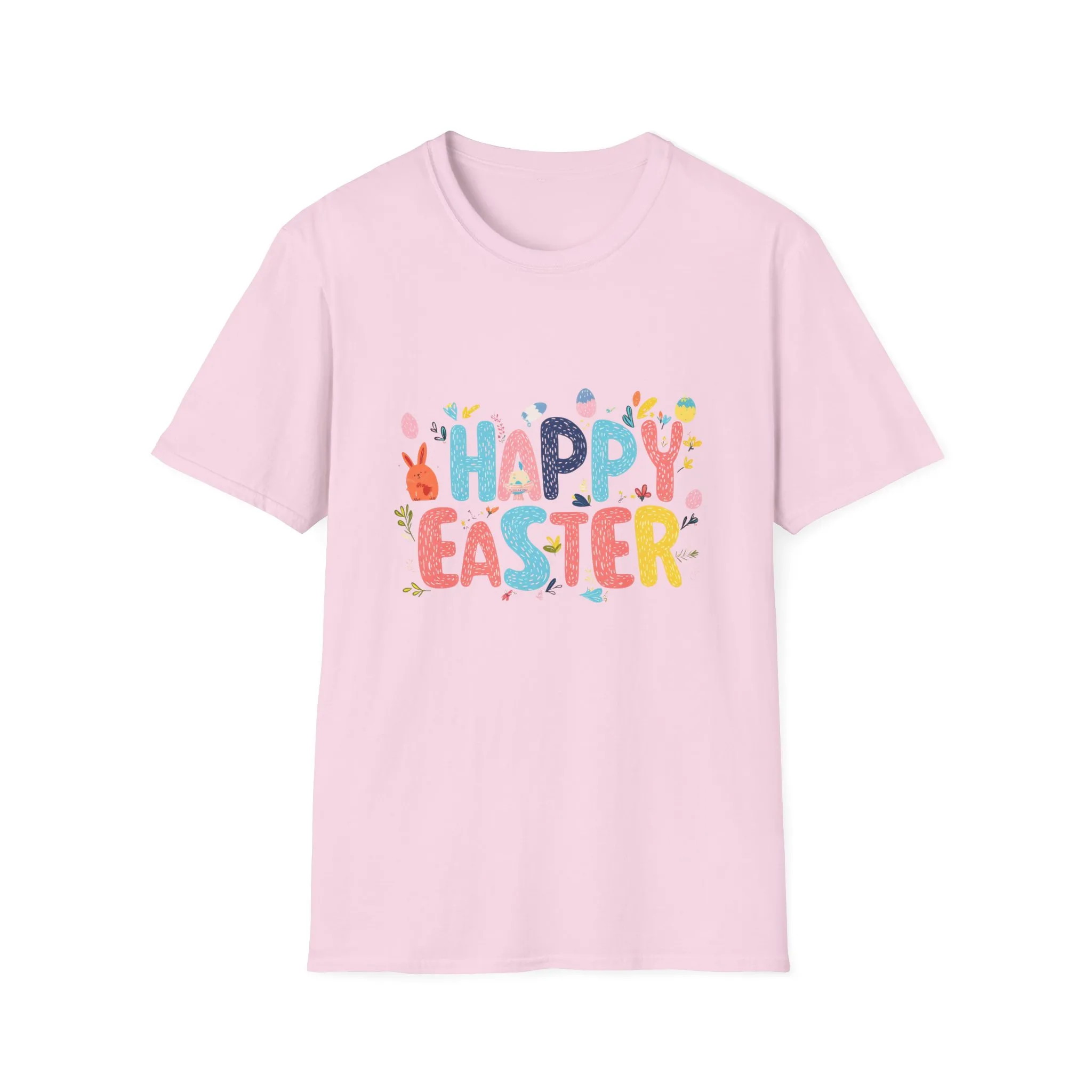 Happy Easter Unisex Softstyle T-Shirt - Vibrant Seasonal Tee for Spring Celebrations