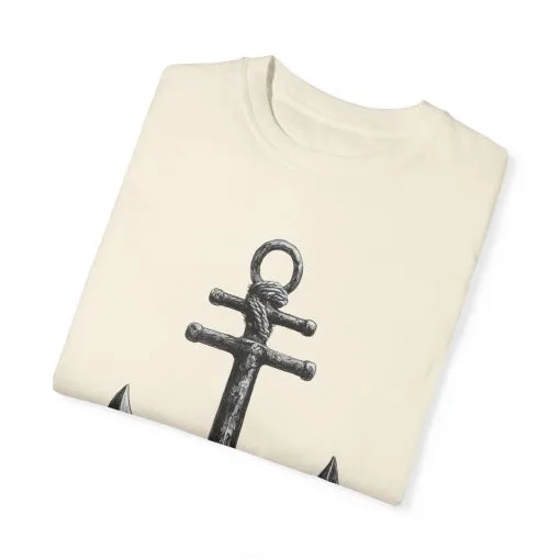 Nautical Anchor Unisex Garment-Dyed T-shirt | Casual Marine Style Wear - Image 6