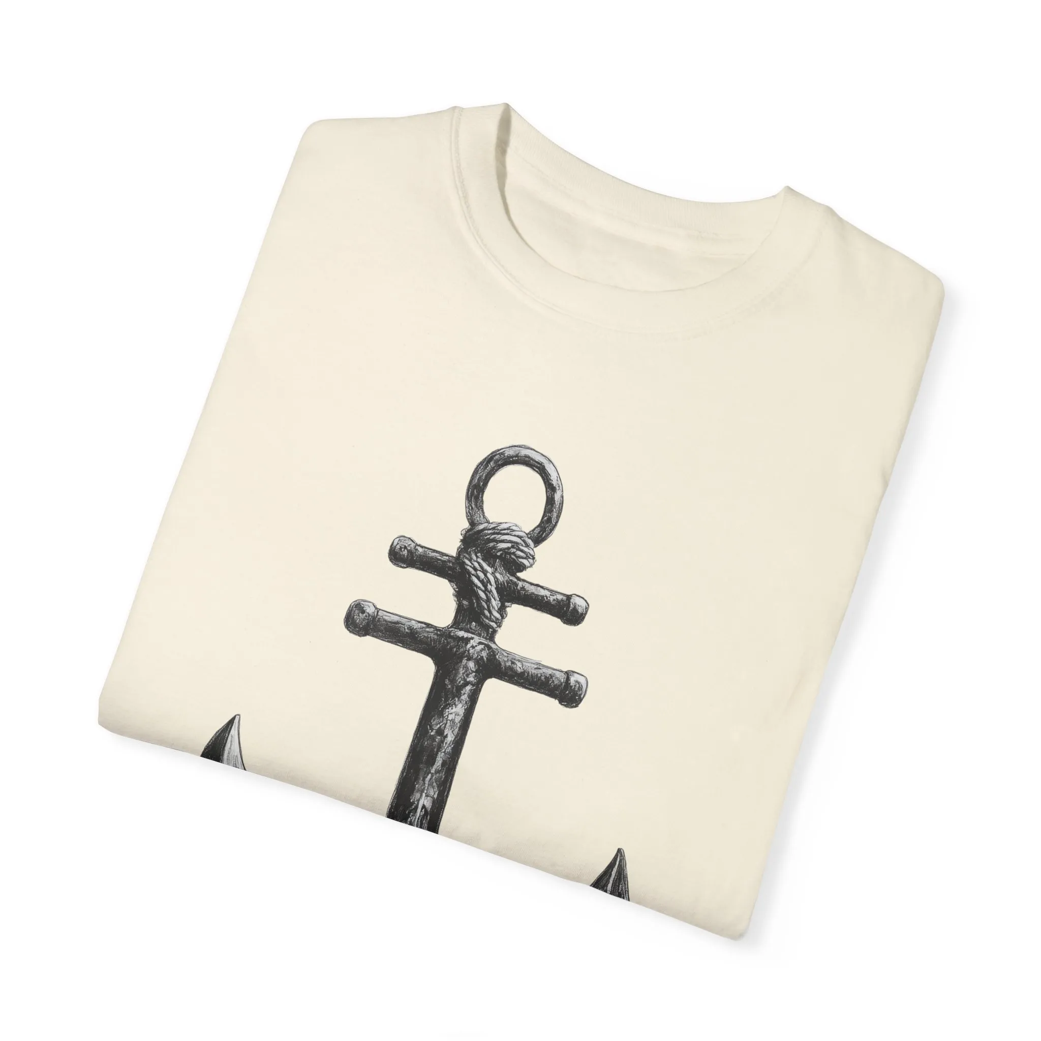 Nautical Anchor Unisex Garment-Dyed T-shirt | Casual Marine Style Wear - Image 6
