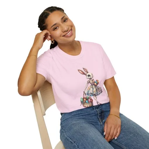 Easter Bunny Softstyle Unisex T-Shirt - Cute Spring Design for Holiday Celebrations - Image 5