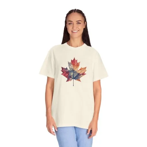 Autumn Maple Leaf Unisex Garment-Dyed T-Shirt - Image 16