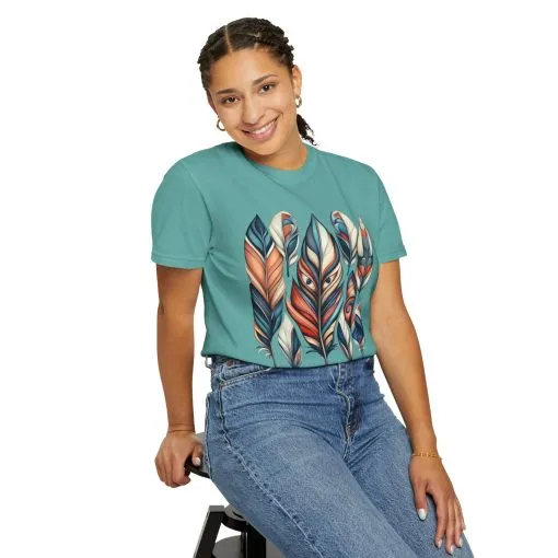 Bohemian Feathers Unisex T-Shirt - Artistic Nature Design - Image 29