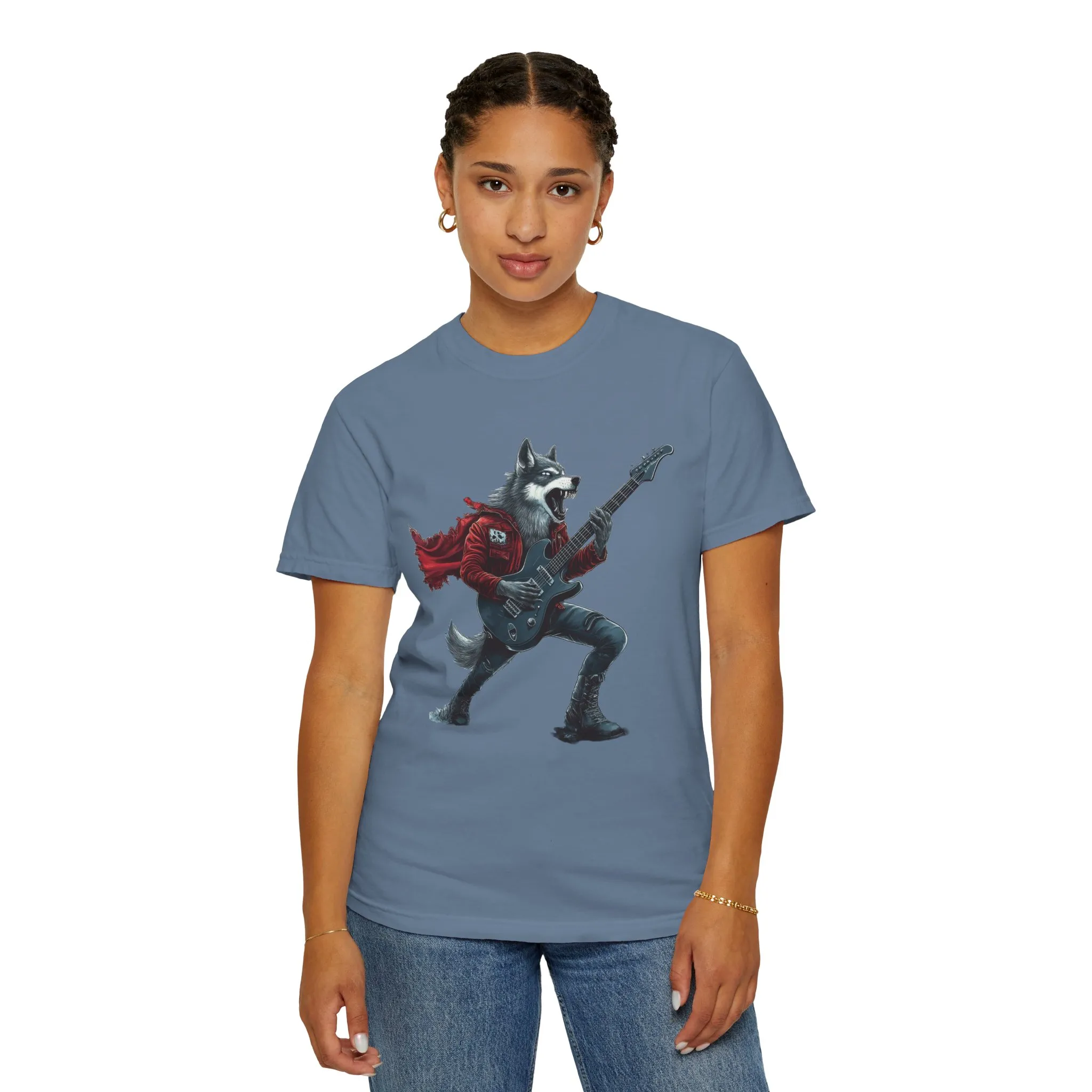 Rockin' Wolf Unisex Garment-Dyed T-Shirt - Perfect for Music Lovers - Image 12