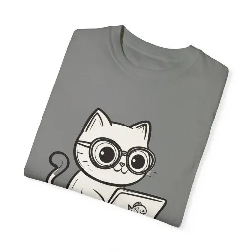 Cute Cat Gamer Unisex Garment-Dyed T-Shirt - Image 26