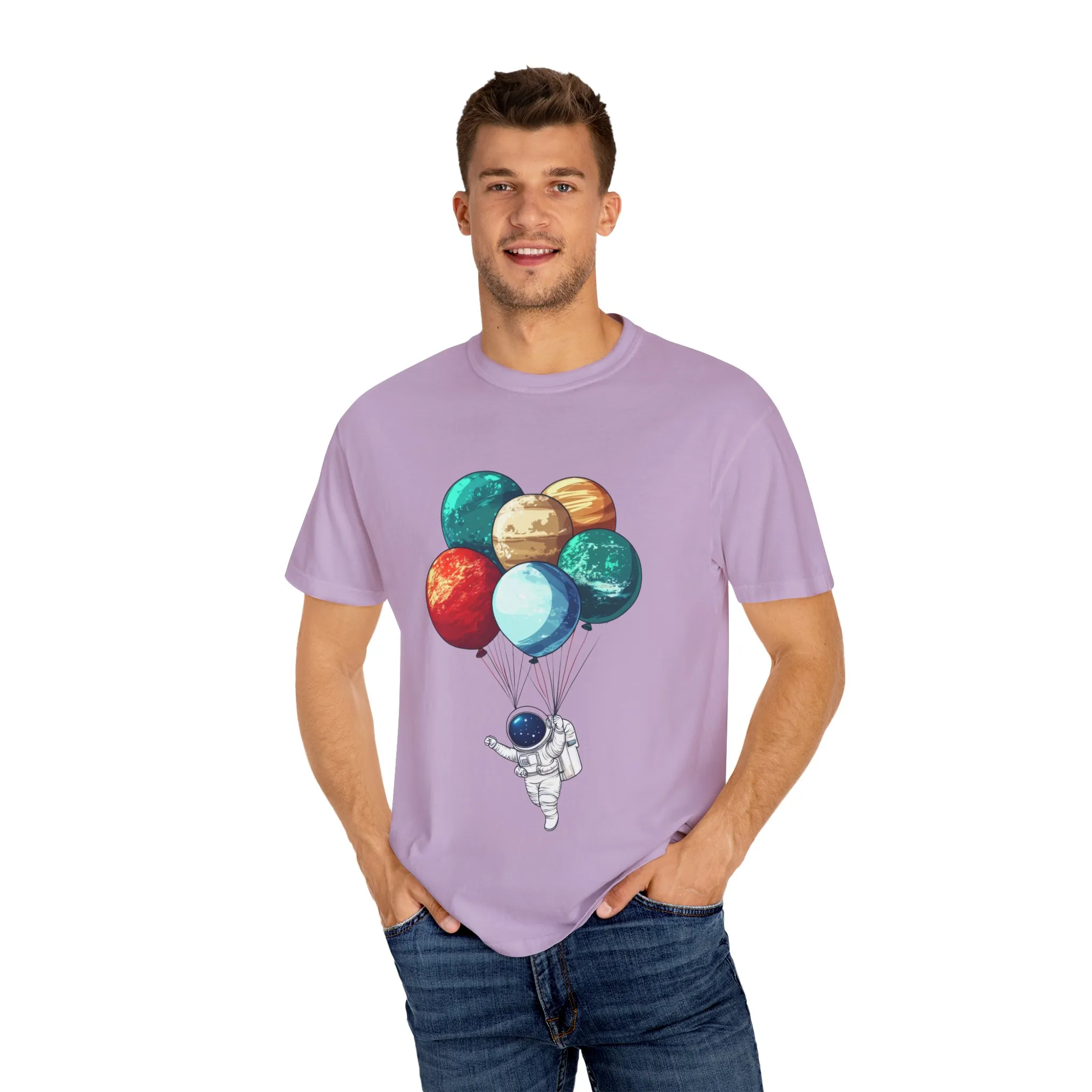 Astronauts and Planets Graphic T-Shirt - Unisex Garment-Dyed Tee - Image 39