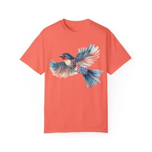 Colorful Bird Art Unisex T-Shirt - Nature-Inspired Garment-Dyed Tee - Image 9