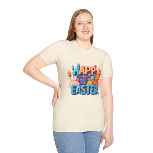 Happy Easter Unisex Softstyle T-Shirt - Fun Spring Bunny Design - Image 14