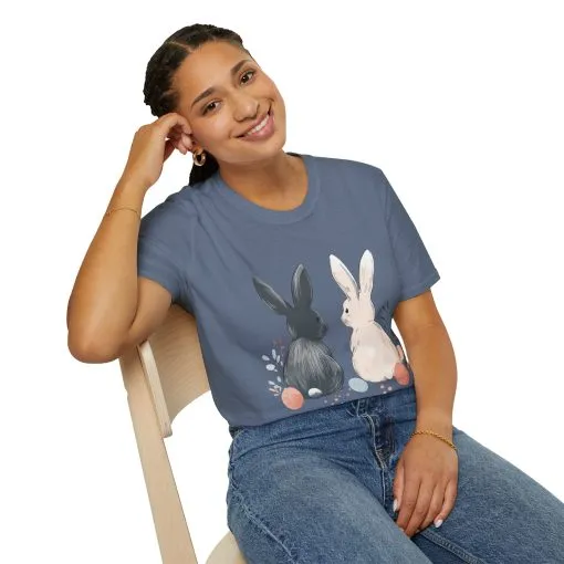Cute Bunny Love Unisex Softstyle T-Shirt for Easter Celebrations - Image 45