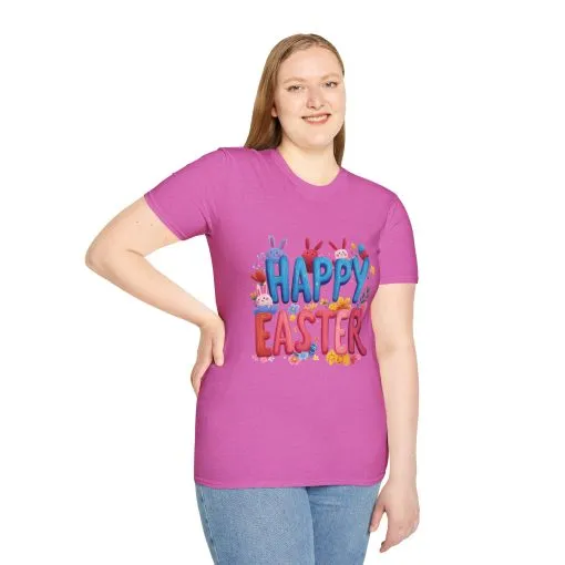Easter Joy Unisex Softstyle T-Shirt - Spring Floral Design - Image 44