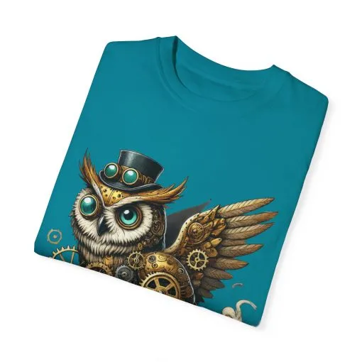 Steampunk Owl Unisex Garment-Dyed T-Shirt - Image 22