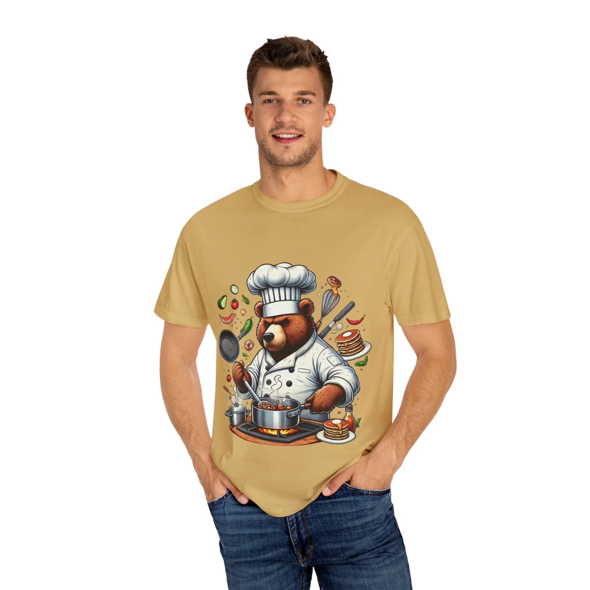 Chef Bear Unisex Garment-Dyed T-Shirt - Perfect for Cooking Lovers and Foodies - Image 19