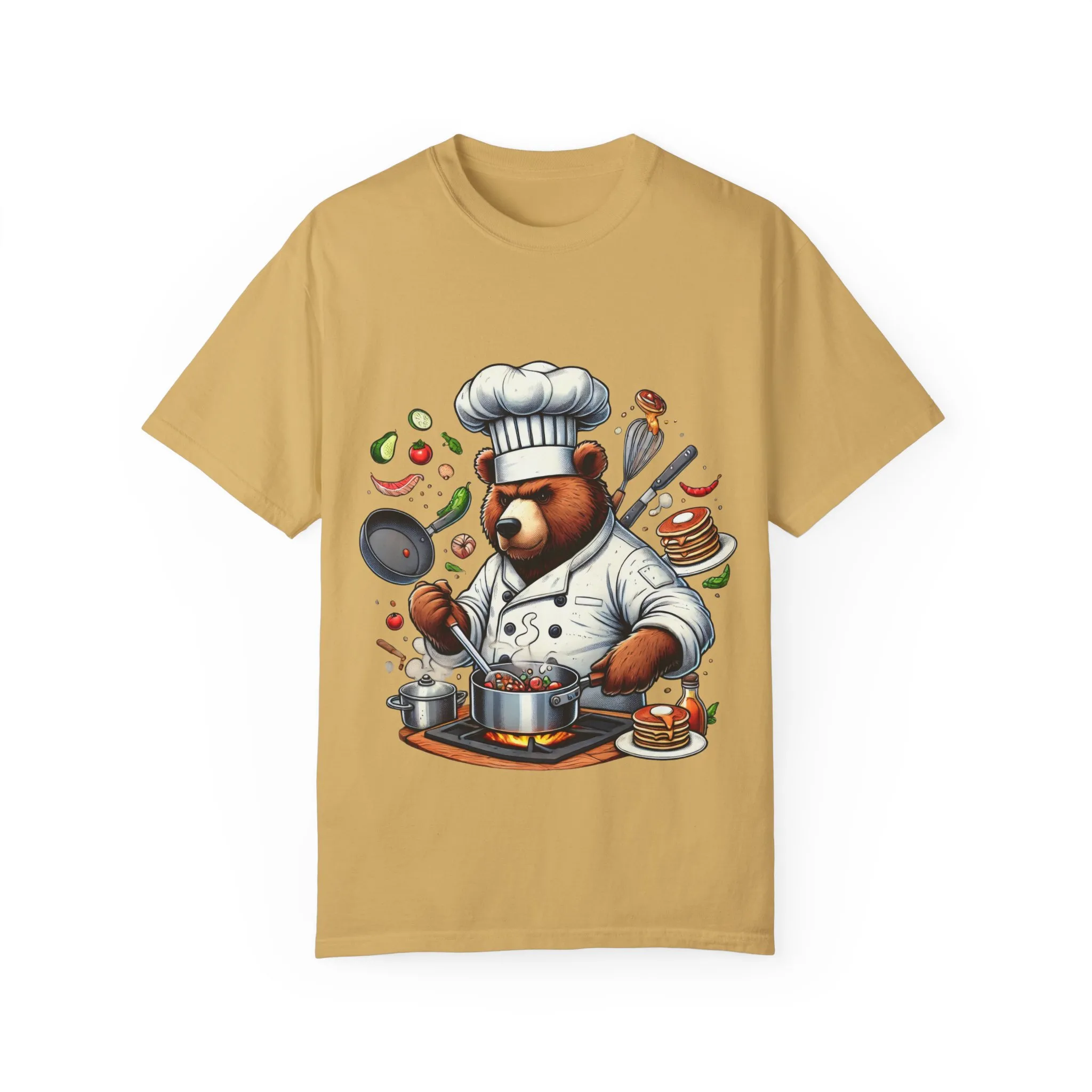 Chef Bear Unisex Garment-Dyed T-Shirt - Perfect for Cooking Lovers and Foodies - Image 17