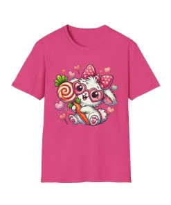 Cute Bunny Love Unisex Softstyle T-Shirt - Perfect for Valentine's Day and Spring Celebrations
